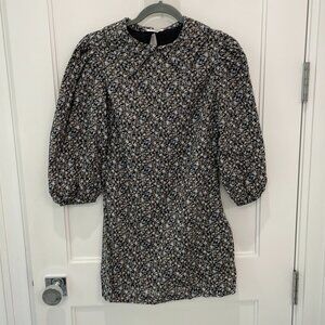 NWT Free People Mini Floral Dress with Puff Sleeve Size 4